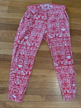 Faherty Red and White Printed Kids Leggings